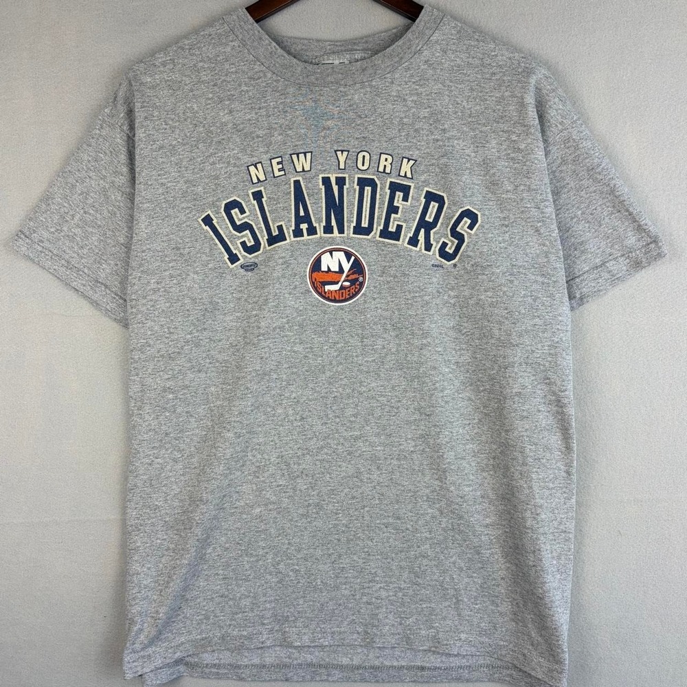 2000s New York Islanders NHL Hockey Grey Tee Shirt L